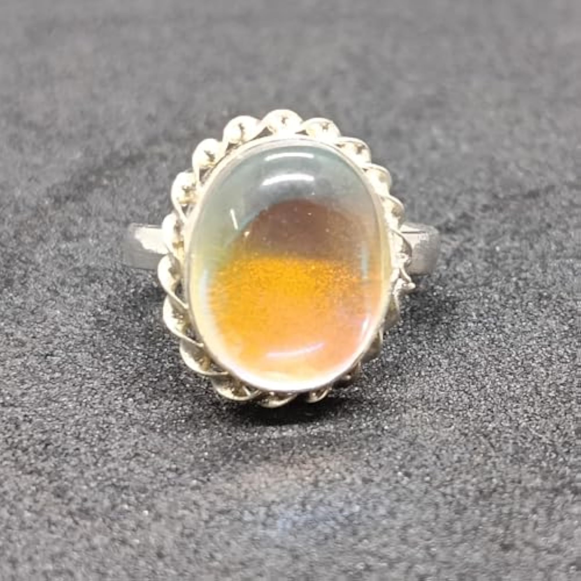 Fire Opal Stability Gemstone Adjustable Ring
